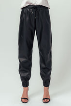 Load image into Gallery viewer, FAUX LEATHER JOGGER PANTS