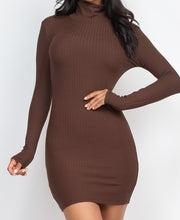 Load image into Gallery viewer, Long Sleeves Ribbed Knit Bodycon Dress