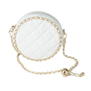 ROUND QUILTED CROSSBODY BAG