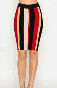 Multi Coloured Striped Skirt