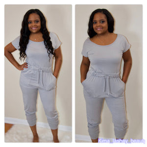 Two way Shoulder Drawstring Jumpsuit