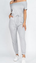 Load image into Gallery viewer, Two way Shoulder Drawstring Jumpsuit