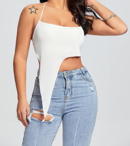 Asymmetric crop top